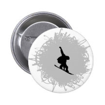 Snowboarding Scribble Style Pin