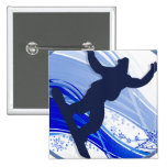 Snowboarding & Snowflakes Button