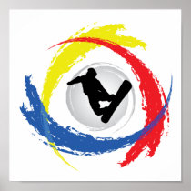 Snowboarding Tricolor Emblem
