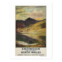 Snowdon Mountain View Railway Poster Post Card