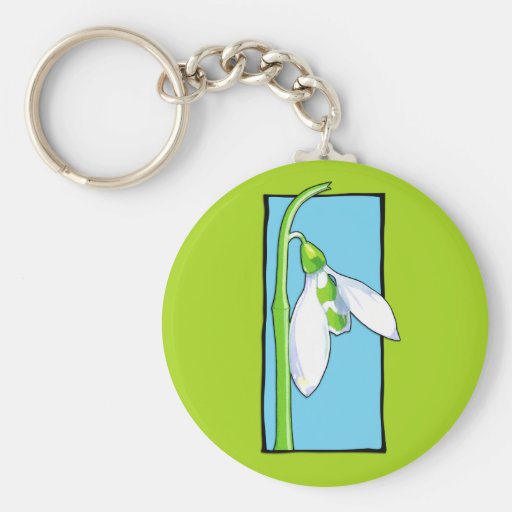 Snowdrop blue green Keychain