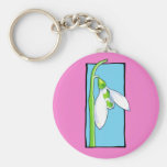 Snowdrop blue pink Keychain