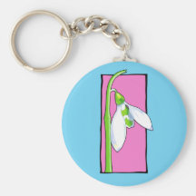 Snowdrop pink blue Keychain