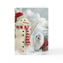 Snowdrop the Maltese Christmas Card