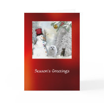Snowdrop the Maltese Christmas Card