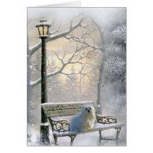 Snowdrop the Maltese Christmas Card