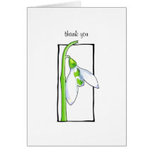 Snowdrop white Thank You Note Card