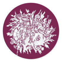 SnowFlake 1 Round Stickers