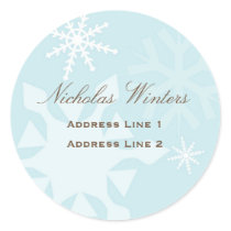 Snowflake Address Label Round Sticker