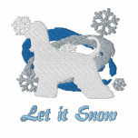 Snowflake Afghan Hound Embroidered Shirt (LS) embroidered shirts