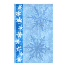 Snowflake Blue Holiday Stationary Custom Stationery