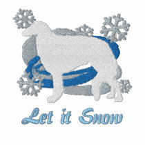 Snowflake Borzoi Embroidered Long Sleeve Shirt