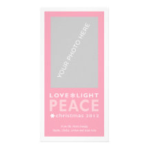 Snowflake Card_Pink Photo Card Template