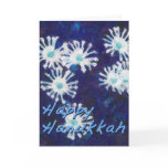 "Snowflake Flower"/ Blue Greeting Card