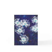 Snowflake Flower Blue Note Card