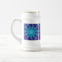 Snowflake Fractal: Aqua Blue Coffee Mugs