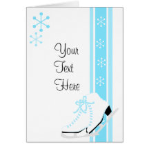 Snowflake Ice Skates Greeting Cards