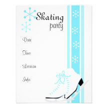 Snowflake Ice Skates Personalized Invitations