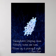 snowflake in blue 6 haiku print