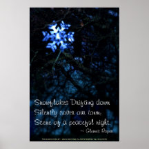 snowflake in blue poster