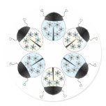 Snowflake Ladybug Round Sticker