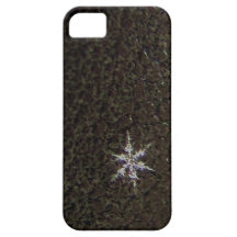 Snowflake on Leather iPhone 5 Case