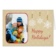 Snowflake Ornaments Folded Christmas Card