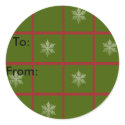 Snowflake Plaid Gift Tags stickers