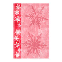 Snowflake Red Holiday Stationary Personalized Stationery
