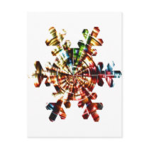 Snowflake - Red Sparkle Holistic Pattern Post Card