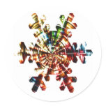 Snowflake - Red Sparkle Holistic Pattern Round Sticker