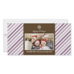 Snowflake Ribbon Family Holiday Photocard (purple)