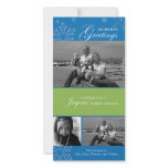 Snowflake Season's Greetings Blue Photo Card