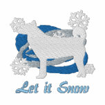 Snowflake Shiba Inu Embroidered Long Sleeve Shirt embroidered shirts