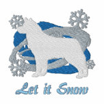 Snowflake Siberian Husky Embroidered Shirt embroidered shirts
