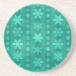 Snowflake Stripes - Green Coaster