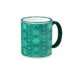 Snowflake Stripes - Green Coffee Mug
