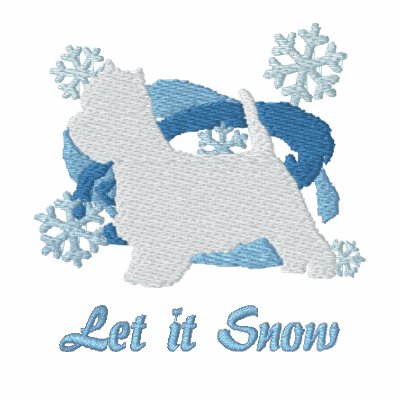 Snowflake Westie Embroidered Long Sleeve Shirt Snowflake Westie Embroidered Long Sleeve Shirt