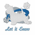 Snowflake Westie Embroidered Zipper Hoodie embroidered shirts