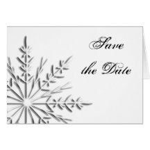 Snowflake Winter Wedding Save the Date Card