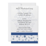 Snowflake Winter Wonderland Party Invitations
