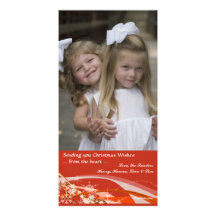 Snowflakes and Ribbons Photo Card