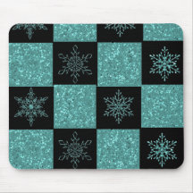 Snowflakes and Squares Mousepads