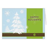 Snowflakes and Trees Holiday Card