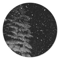 snowflakes at night envelope seals sticker