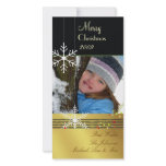 Snowflakes ~ black, gold tone christmas photo cards