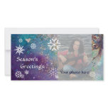 SNOWFLAKES, blue,green,white,yellow photo cards
