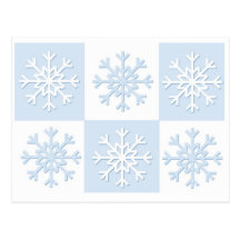 Snowflakes Blue Postcard