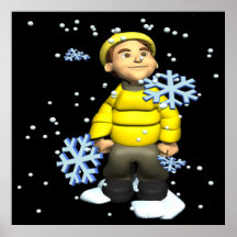 Snowflakes Boy Posters