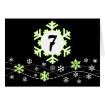 Snowflakes Bright Green Table Seating Cards